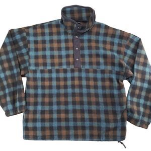 Vintage White Sierra 1/4 Snap Fleece Pullover Mens XL USA Made Synchilla Style